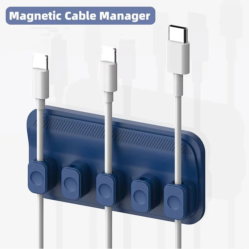 Magnetic Cable Clips — Home Office Desk Cord Holders
