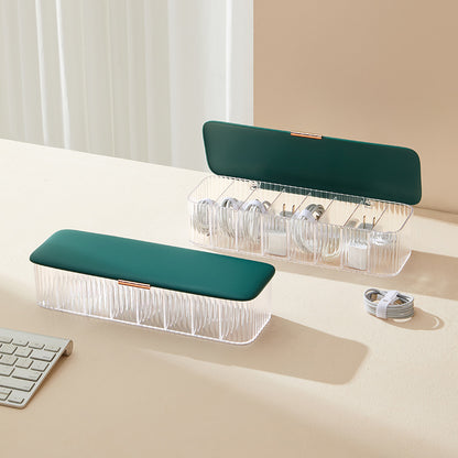 8-Compartment Cable Storage Box for a clean desk setup — product front view