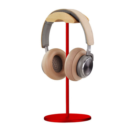 Walnut & Aluminum Headphone Stand - EJ5R [Beech Wood + Aluminum Alloy] - Red