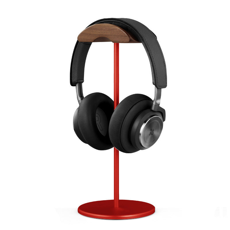 Walnut & Aluminum Headphone Stand - EJ4R [Walnut Wood + Aluminum Alloy] - Red