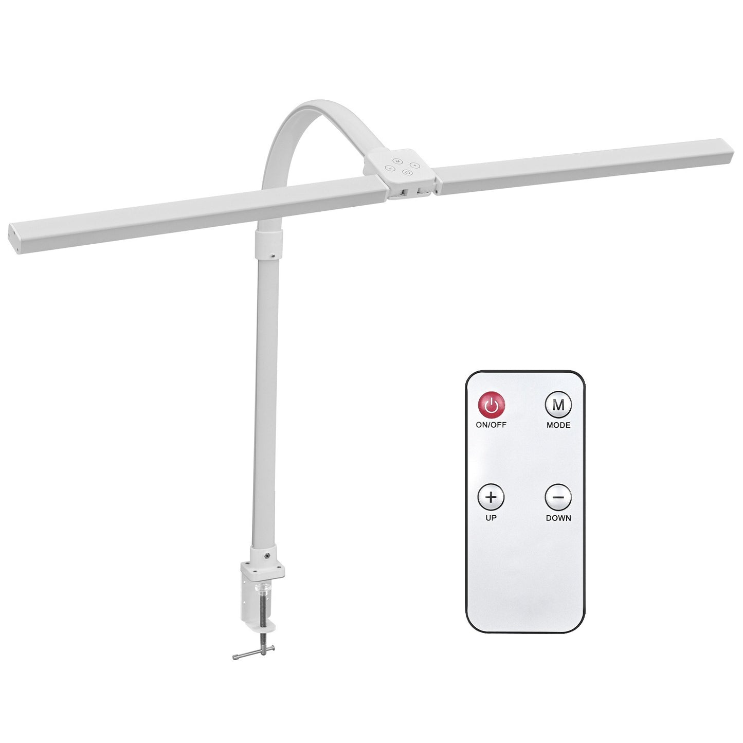 Dual-Head LED Desk Lamp for a gaming desk setup — product front view