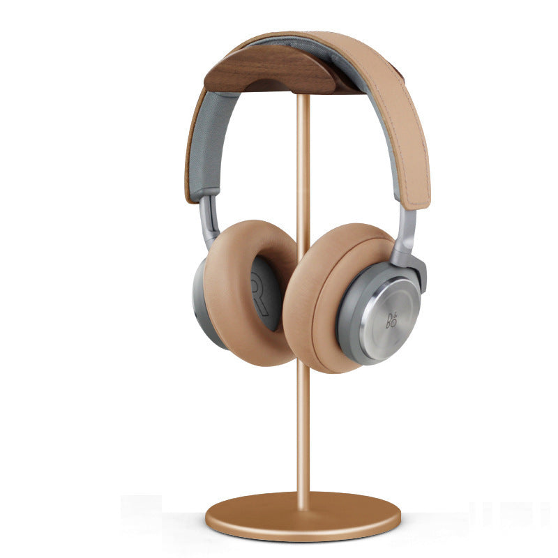 Walnut & Aluminum Headphone Stand - EJ4G【Black Walnut Wood + Aluminum Alloy】- Gold