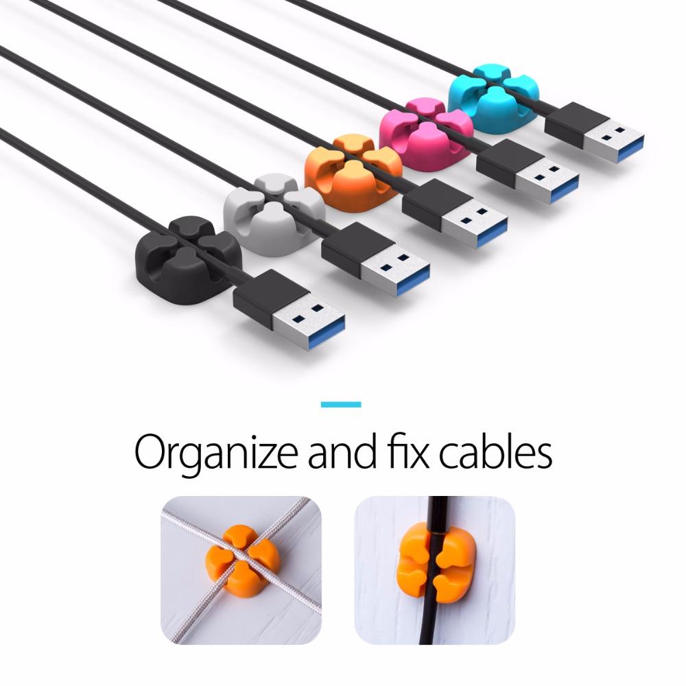 Silicone Cable Clips 10-Pack — detail view for clean desk setup