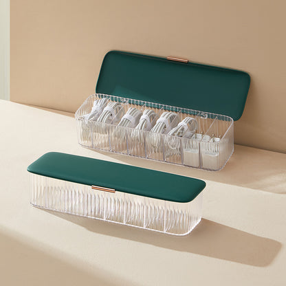 8-Compartment Cable Storage Box — detail view for clean desk setup