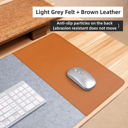 Double-Sided Desk Mat - Light Grey-Brown / 90x40cm