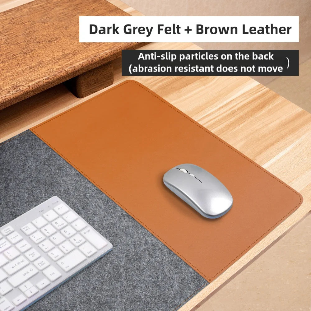 Double-Sided Desk Mat - Dark Grey-Brown / 90x40cm