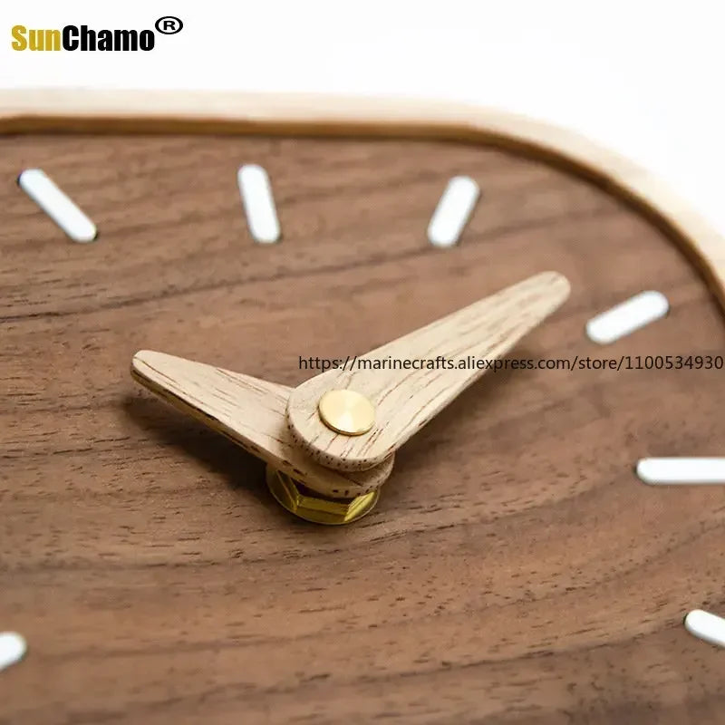 Black Walnut Silent Desk Clock - angle view