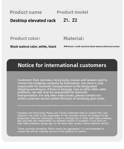 Black Walnut Monitor Stand - dimensions