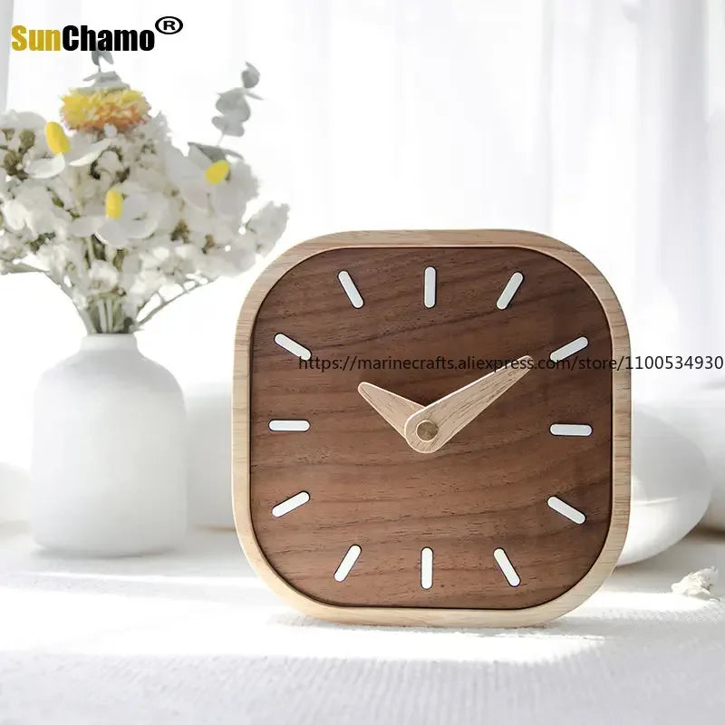 Black Walnut Silent Desk Clock for a WFH desk setup — product front view