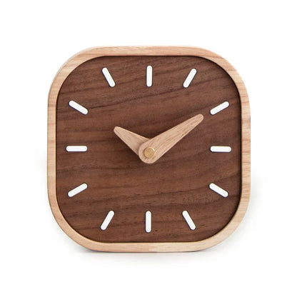 Black Walnut Silent Desk Clock - 13.4x13.4cm