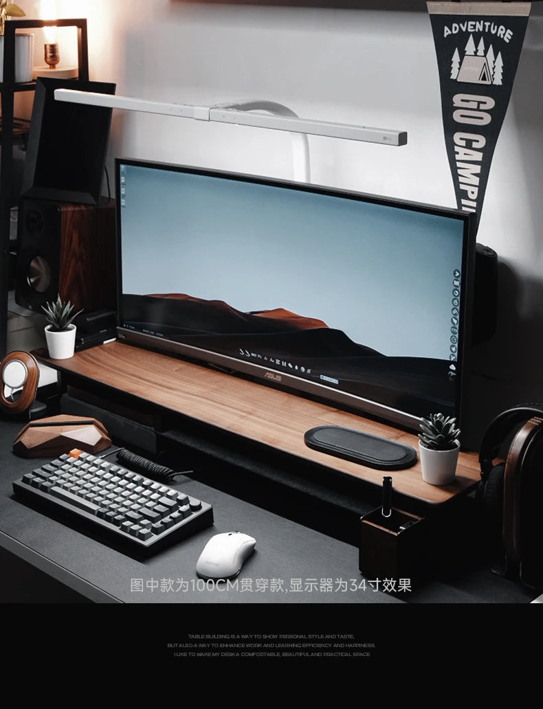 Black Walnut Monitor Stand - side view