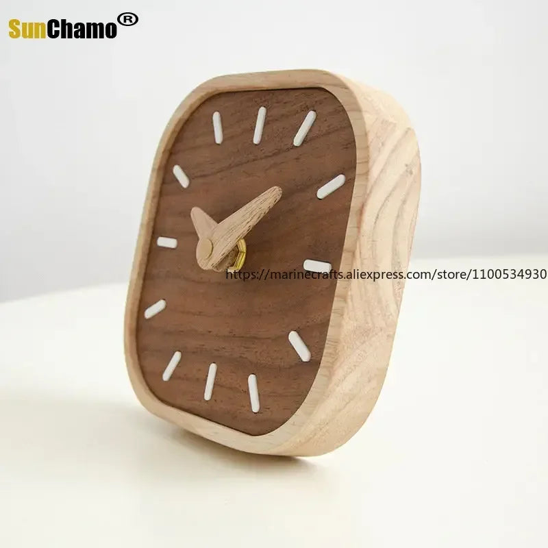 Black Walnut Silent Desk Clock in use on a WFH desk setup