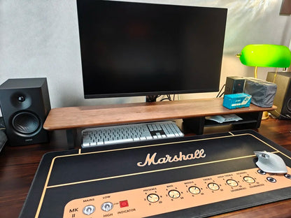 Black Walnut Monitor Stand - detail view