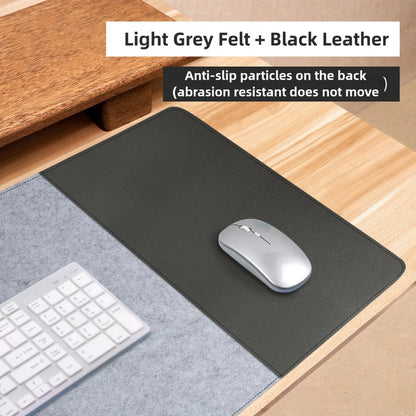 Double-Sided Desk Mat - Light Grey-Black / 90x40cm