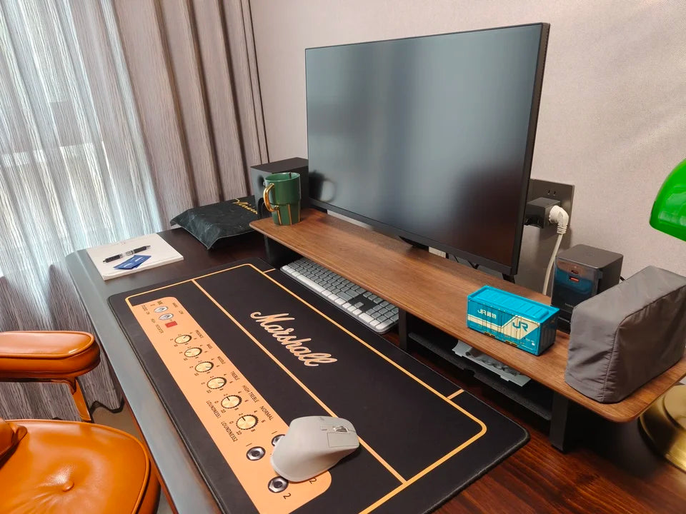 Black Walnut Monitor Stand - angle view