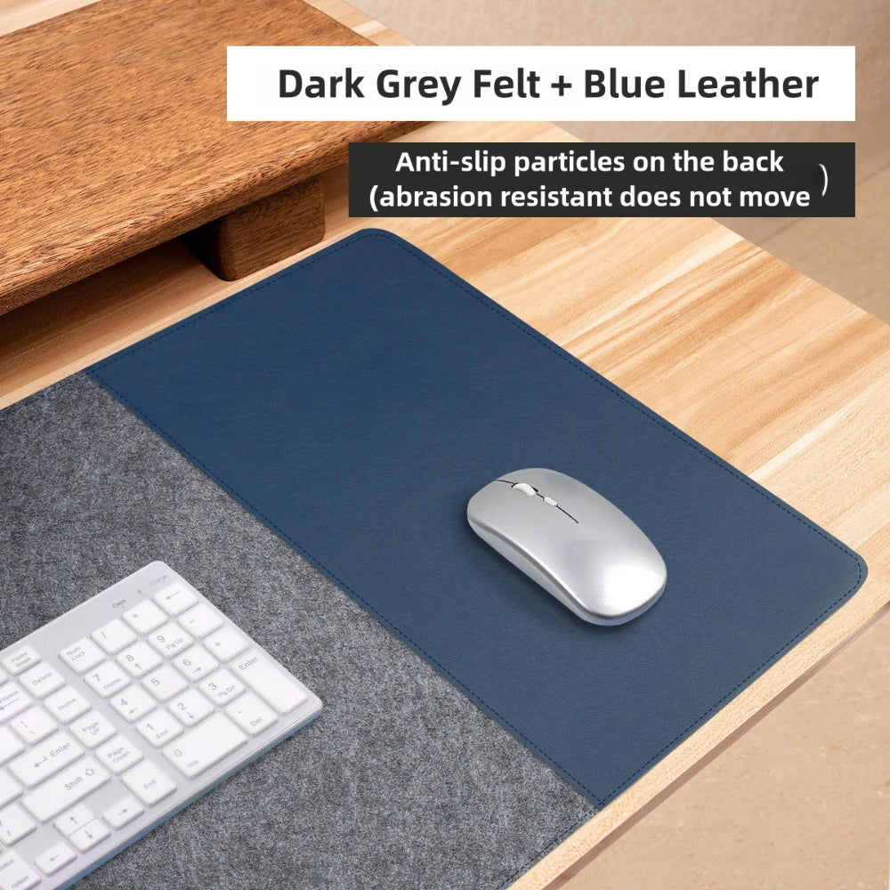 Double-Sided Desk Mat - Dark Grey-Blue / 90x40cm