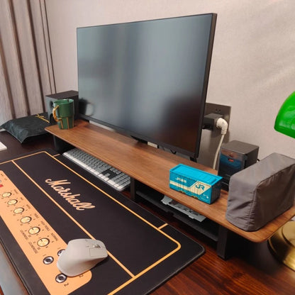 Black Walnut Monitor Stand - side view