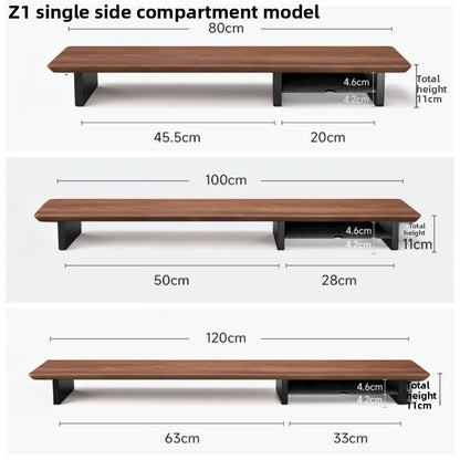 Black Walnut Monitor Stand for a minimalist desk setup — product front view