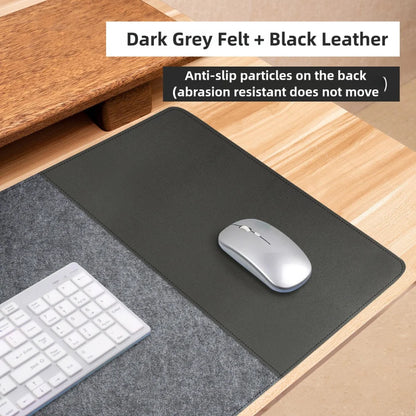 Double-Sided Desk Mat - Dark Grey-Black / 90x40cm