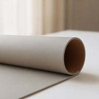 Belcrest reversible desk pad in light grey vegan leather on one side and natural cork on the other, perfect for work.
