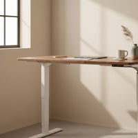 Belcrest adjustable standing desk cable management system in aluminum alloy with neodymium magnets, keeping cables tidy.
