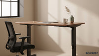 Belcrest adjustable standing desk cable management system in aluminum alloy with neodymium magnets.