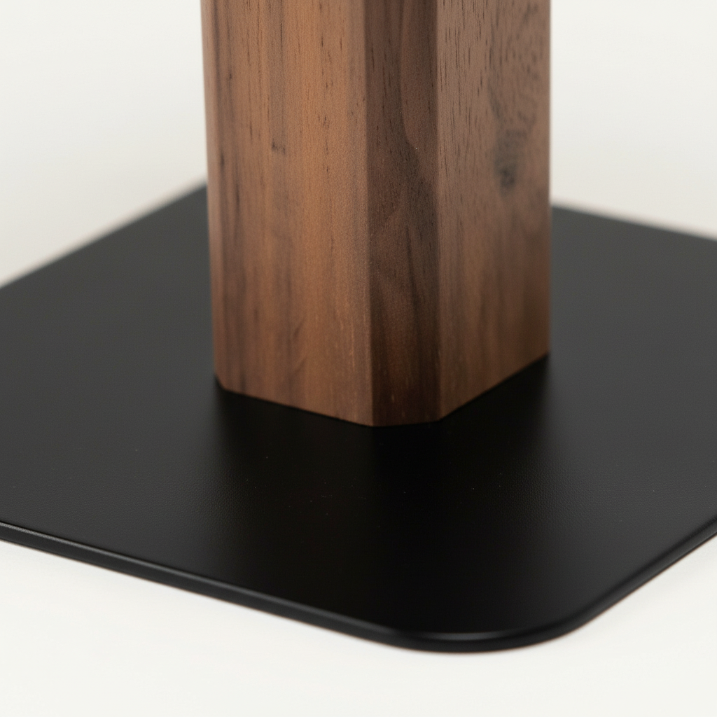 Black Walnut Speaker Stands — Desktop Audio Risers for Setup - close-up