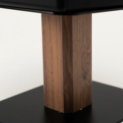 Black Walnut Speaker Stands — Desktop Audio Risers for Setup - material detail