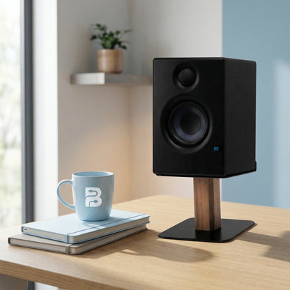 Black Walnut Desktop Speaker Stands lifestyle image 1