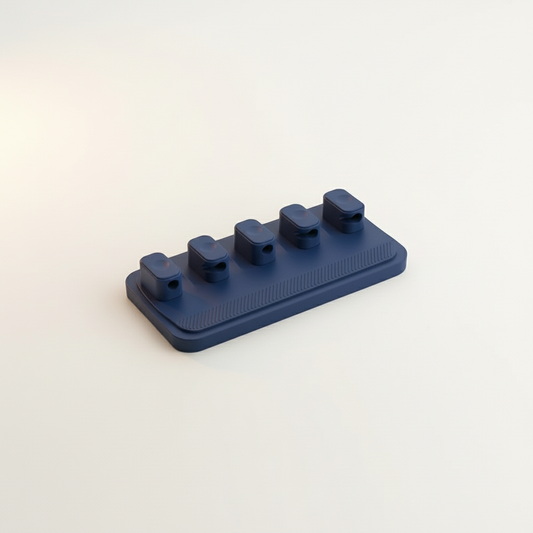 Magnetic Silicone Cable Organizer — 5-Clip Desk Cord Holder - product photo