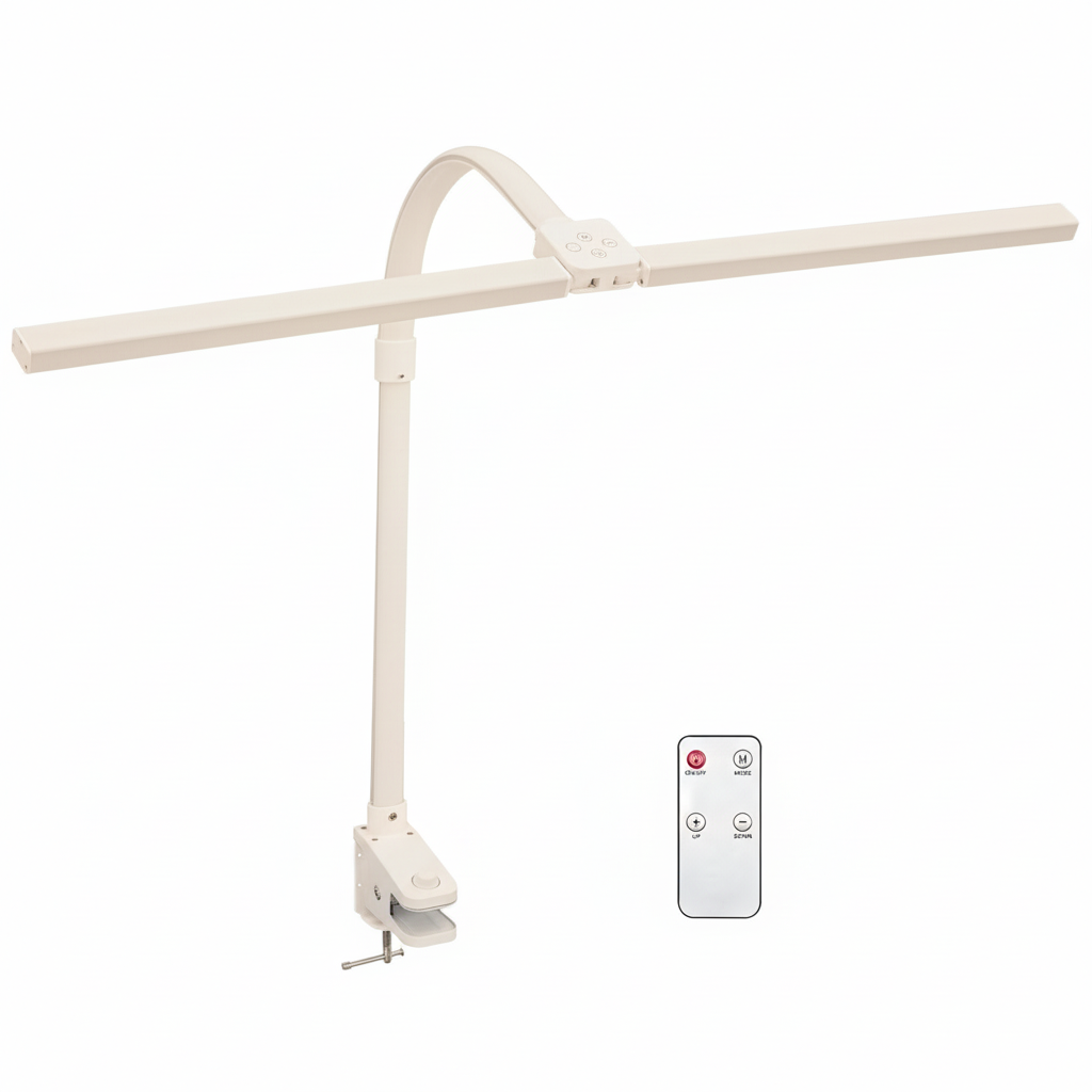 Dual-Head LED Desk Lamp — Wide Coverage for Desk Setup - product photo