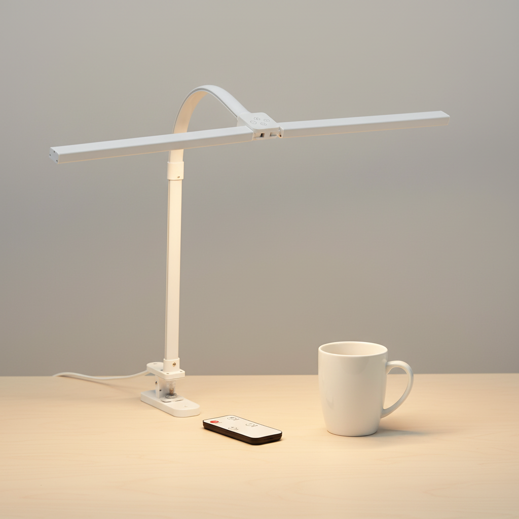 Dual-Head LED Desk Lamp — Wide Coverage for Desk Setup - size reference