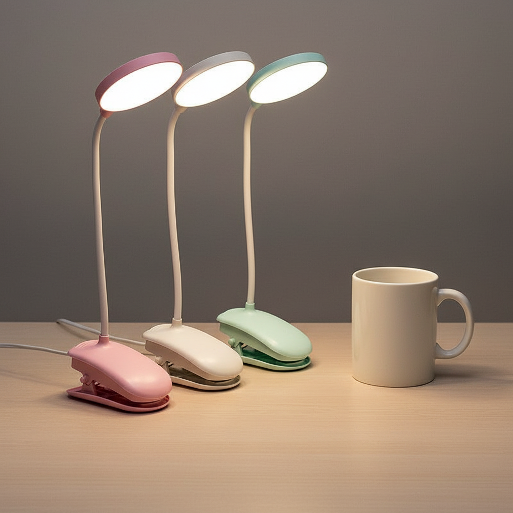 Rechargeable Clamp Desk Lamp — Portable Light for Desk Setup - size reference