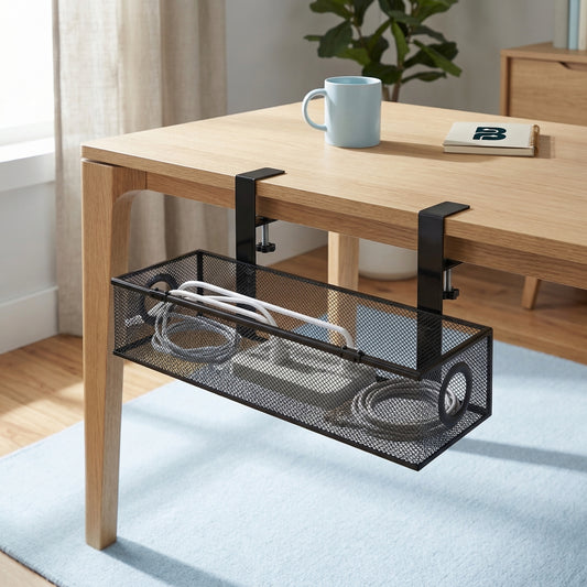 Clamp Mount Under Desk Cable Tray lifestyle image 1